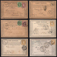 FRANCE / 1874-1876 ENSEMBLE DE 6 CARTES PRECURSEUR (ref 3833) - Cartes Précurseurs