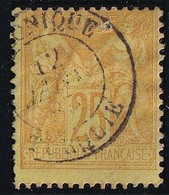 Levant - France N°92 Oblitéré Salonique - 1 Trou Vermiculaire Sinon TB - Used Stamps