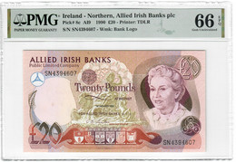 Northern Ireland 20 Pounds 1990 GEM UNC PMG Graded 66 EPQ - 20 Pounds