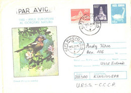 Romania:Air Mail Cover With Bird Picture, 1981 - Brieven En Documenten