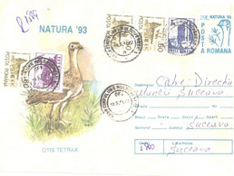 Romania:Natura 93 Cover, Otis Tetrax, Bird, 1994 - Covers & Documents