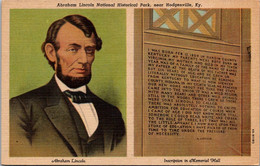 Kentucky Hodgenville Abraham Lincoln National Historical Park Lincoln Portrait & Inscri[ption In Memorial Hall Curteich - Sonstige & Ohne Zuordnung