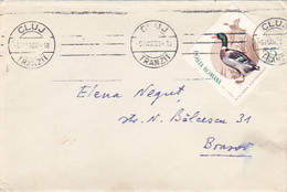 MALLARD DUCK, STAMP ON COVER, 1966, ROMANIA - Briefe U. Dokumente