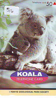 Telecarte Japon * KOALA * BEAR * Koalabär (516) * PHONECARD JAPAN ANIMAL * TIER TELEFONKARTE - Jungle