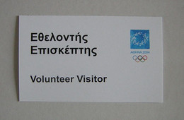 Athens 2004 Olympic Games - Accreditation Volunteer Visitor - Apparel, Souvenirs & Other