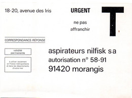 ESSONNE - Dépt N° 91 = MORANGIS = CORRESPONDANCE REPONSE T  ' ASPIRATEURS NILFISCK ' - Karten/Antwortumschläge T