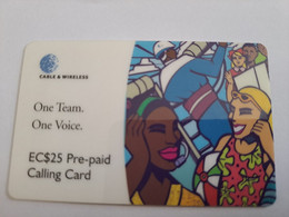 ST VINCENT & GRENADINES   $25,- ONE TEAM ONE VOICE STV-P2  Prepaid (RRRR)   Fine Used Card  **10858 ** - St. Vincent & The Grenadines