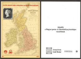 175th Anniv. Of  BLACK PENNY Philatelist Commemorative CATALOGUE GIFT Memorial Sheet HUNGARY Great Britain MAP 2015 - Non Classés