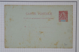 BC9 MADAGASCAR  FRANCE  BELLE CARTE  ENTIER1910 NON VOYAGEE - Covers & Documents
