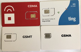 USA : GSM  SIM CARD  : 4 Cards  As Pictured (see Description)   MINT ( LOT G ) - [2] Chip Cards