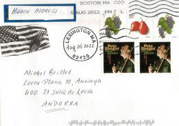 Pete Seeger. American Folk Singer (American Folk Music) 2022 , Sur Lettre Adressée Andorra (Principality) - Storia Postale