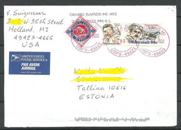 USA 2022 Air Mail Cover To ESTONIA O Holland Mi Grand Rapids - Briefe U. Dokumente