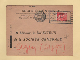Perfores SG - Societe Generale - Paris - Marianne De Gandon - Storia Postale
