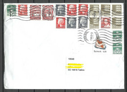 DENMARK Dänemark 2022 Cover To Estonia With Many Stamps Queen Margrethe Coat Of Arms Wiking Etc. - Briefe U. Dokumente