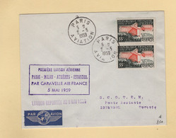 1ere Liaison Paris Istanbul - Caravelle - 5-5-1959 - Air France - Liaison Reportee - First Flight Covers