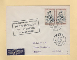 1ere Liaison Paris Moscou - 3 Aout 1958 - Air France - Erst- U. Sonderflugbriefe