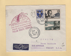 1ere Liaison Paris Los Angeles - Polar Route Service - 14-9-1957 - Erst- U. Sonderflugbriefe