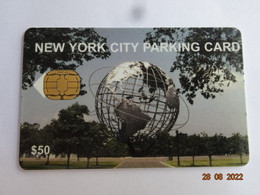 CARTE A PUCE PARKING SMARTCARD SMART CARD TARJETTA CARTE STATIONNEMENT ETATS-UNIS NEW-YORK CITY 50 $ VARIANTE SUR PUCE - [2] Chip Cards