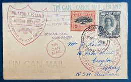 Bristish Colonies TONGA Islands Lettre 1937  "TIN CAN CANOE MAIL" N°39 & 67 Oblitéré Niuafoou Pour L'Australie - Tonga (...-1970)
