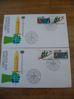 (6) UNITED NATIONS -ONU - NAZIONI UNITE - NATIONS UNIES *  2 FDC's 1980 * WERSCHAFT-UND SOZIALRAT. - Briefe U. Dokumente