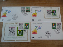 (6) UNITED NATIONS -ONU - NAZIONI UNITE - NATIONS UNIES *  4 FDC's 1980 * FüNFUNDDREISSIGSTER GRÜNDUNGSTAG. - Lettres & Documents