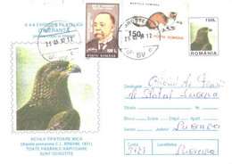 Romania:eagle, Aquila Pomarina, 1996 - Covers & Documents