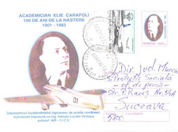 Romania:Academian Elie Carafoli, Airplane IAR-11, 2001 - Covers & Documents