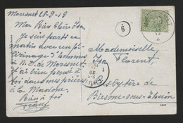 BELGIQUE - COB 137 SIMPLE CERCLE MORESNET SUR CARTE POSTALE, 1919 - Covers & Documents