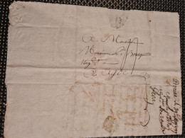 Lettre 1789 PEYRAC POUR ADGE   Marque Narbonne Très Faible  Balles De Coton - ....-1700: Precursors