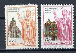 VATICAN: VOYAGES DE JEAN PAUL II -  N° Yvert 915+916 Obli. - Usados