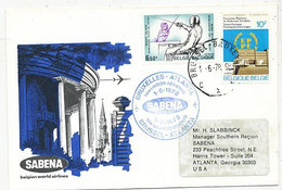 AVION AVIATION AIRWAYS SABENA FDC 1 Ere VOL   LIAISON  BRUXELLES-ATLANTA 1978 - Certificats De Vol