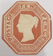 UK GB GREAT BRITAIN 1847 10d Brown SG57 MINT MNG EMBOSSED To Shape Victoria High Value MINT As Per Scan - Neufs