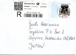 61019 - Bund - 2010 - 170c Gottlieb Daimler & SFS MiF A R-LpBf DUELMEN -> Japan - Lettres & Documents