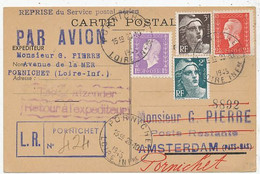 AVION AVIATION AIRLINE FRANCE  REPRISE DU SERVICE POSTAL PORNICHET-AMSTERDAM 1945 - Flight Certificates