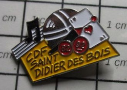 2217 Pin's Pins / Beau Et Rare / THEME : SPORTS / PETANQUE SAINT DIDIER DES BOIS MUSIQUE CARTE A JOUER - Bowls - Pétanque