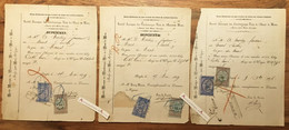 ● Charbonnages Unis De L'ouest De Mons - Boussu - Coke Lavé Lot 3 Papiers Fiscaux > Fondeur Le Mans - Belgique Bracq - 1800 – 1899