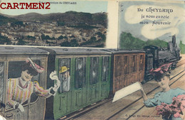 DU CHEYLARD JE VOUS ENVOIE MON SOUVENIR TRAIN LOCOMOTIVE CARTE SOUVENIR 07 ARDECHE - Le Cheylard