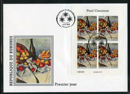 Burundi 2022, Art, Cezanne II, Fruit, BF In FDC - Unused Stamps