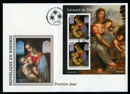 Burundi 2022, Art, Leonardo V, 2val In BF In FDC - Unused Stamps