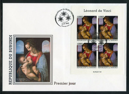 Burundi 2022, Art, Leonardo V, 4val In BF In FDC - Neufs