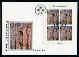 Burundi 2022, Art, Monet III, Cathedral, 4val In BF In FDC - Neufs