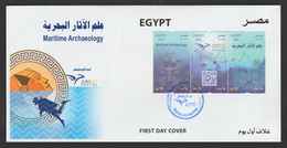 Egypt - 2022 - FDC - ( EUROMED Postal - Maritime Archaeology ) - Lettres & Documents