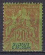 ANJOUAN - 1892 - YVERT N°7 * MLH - COTE = 18 EUR - - Nuovi