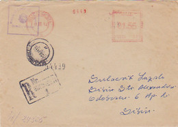 W4182- BUCHAREST, AMOUNT 1.55, RED MACHINE STAMPS ON REGISTERED COVER, 1964, ROMANIA - Briefe U. Dokumente