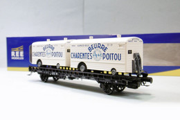 REE - WAGON UFR Biporteur Charentes Poitou SNCF Ep. III Réf. WB-637 Neuf NBO HO 1/87 - Goods Waggons (wagons)