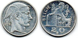 Belgique - Belgien - Belgium 20 Francs 1953 TTB - 20 Frank