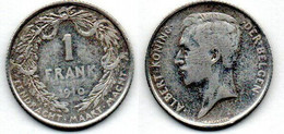 Belgique - Belgien - Belgium  1 Franc 1910 TB - 1 Frank