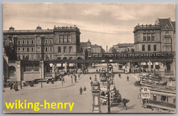 Berlin Kreuzberg - S/w Hallesches Tor Mit Hochbahn 3   Mit Zahlreichen Straßenbahnen Am Halleschen Tor - Kreuzberg