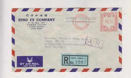 HONG KONG 1961 Registered Airmail Cover To Germany Meter Stamp - Lettres & Documents