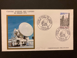 LETTRE TP TROYES 1,00 OBL.8 JUILLET 1978 40 BISCARROSSE CENTRE D'ESSAIS DES LANDES JOURNEE PORTES OUVERTES - Military Airmail